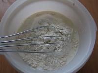 Mix flour in sour cream with milk. ...