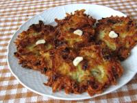 Serve the pancakes with sliced garlic clove, you...