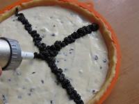 Pour the cream cheese filling over the dough and...