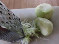 Peel and slice the kohlrabi. Clean potatoes and...