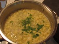 After dumplings are cooked stir in parsley leaves...