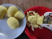 Peel the potatoes, wash, dry and cut into French...