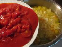 Add in the cooked vegetables finely chopped...