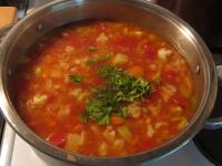 At the end, mix chopped parsley leaves in....