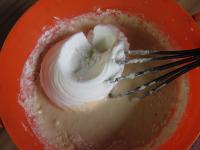 Finally, lightly mix in egg white snow....