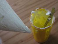 Whip cream and put it in a pastry bag....