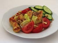 Serve with chopped tomatoes and cucumber....