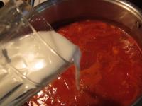 Mix the cornstarch in the water and thicken the...