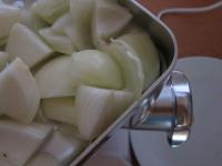 Peel the onion, chop and mince also....