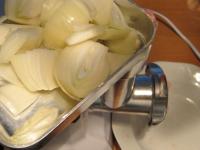 Peel the onion, cut it and also grind it....