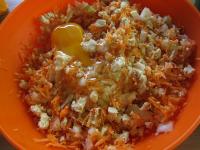 Add egg, flour and salt to the mixture. Mix well....