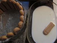 Mix the water with instant coffee and rum and pour...