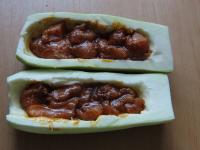 Put meat and marinade in the hole in the pumpkin....