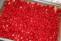 Evenly place cleansed, rinsed and well drained red...