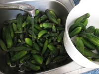 Wash the cucumbers well under running water....