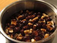 Put the mushrooms in a pot of water and let them...