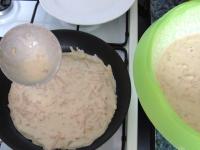 Bake pancakes from the dough. When baking the...
