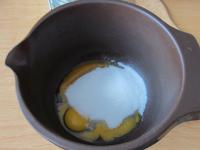 Break the eggs and separate the yolks from the egg...