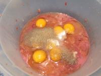 Add broken eggs, salt and black pepper into the...