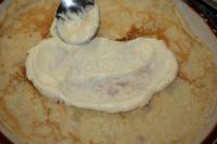 Spread the pancakes with part of the filling and...