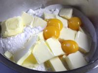 Work the dough from flour, baking powder, soft...