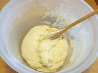Stir sugar in a warm milk, crumble yeasts and let...