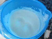 Beat egg whites and sugar until stiff peaks form. ...