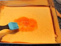 Spread jam thinned with a little water over the...