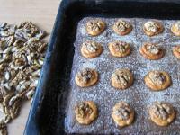 ... and put half of the walnut kernels on the...