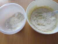 Gradually stir powdery mixture into the liquid...