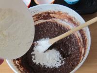 ... and both kinds of flour with baking powder....