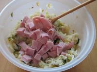 ... and diced ham. Mix well. You can serve, or you...