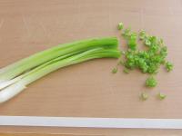 Rinse spring onion and finely chop....