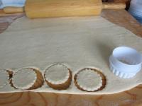 Roll the proof dough out one part by one on a...