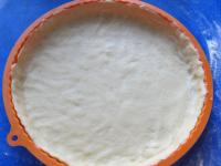 Press the dough up to the edges of the form....