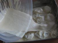 Pour in remaining dough in thin layer over the...
