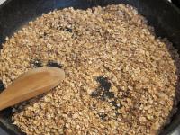 Roast oat flakes in the dry pan and let them cool....