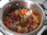 Wash the meat, cut into the cubes and add to the...
