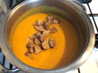 Place meat back to the sauce, bring to the boil......