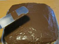 Melt the chocolate topping and spread over the...