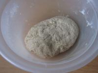 Knead the dough and let it rise covered....