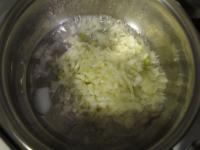 Finely chop the onion and fry in a lard....