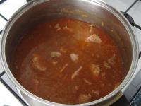 Wash the pork, cut into cubes and add to the beef....