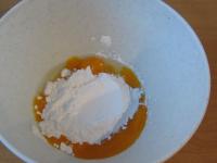 Whisk the egg yolks with sugar....