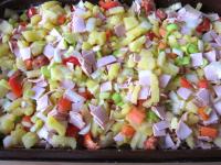 Put the potato mixture in the baking dish....