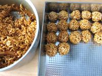 Use your hands to prepare balls from the mixture,...