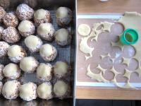 Coat the balls in grated coconut. Use a rolling...