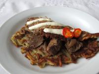 Stuff the pancakes with salted liver. Serve with...