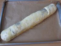 Line the baking tin with parchment paper and...