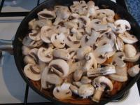 Wash and cut the champignons into slices, add them...